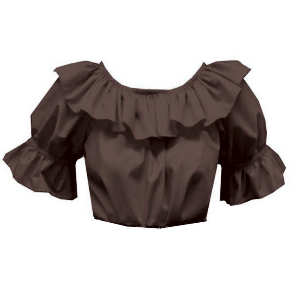 Scoop Neck Blouse in Brown