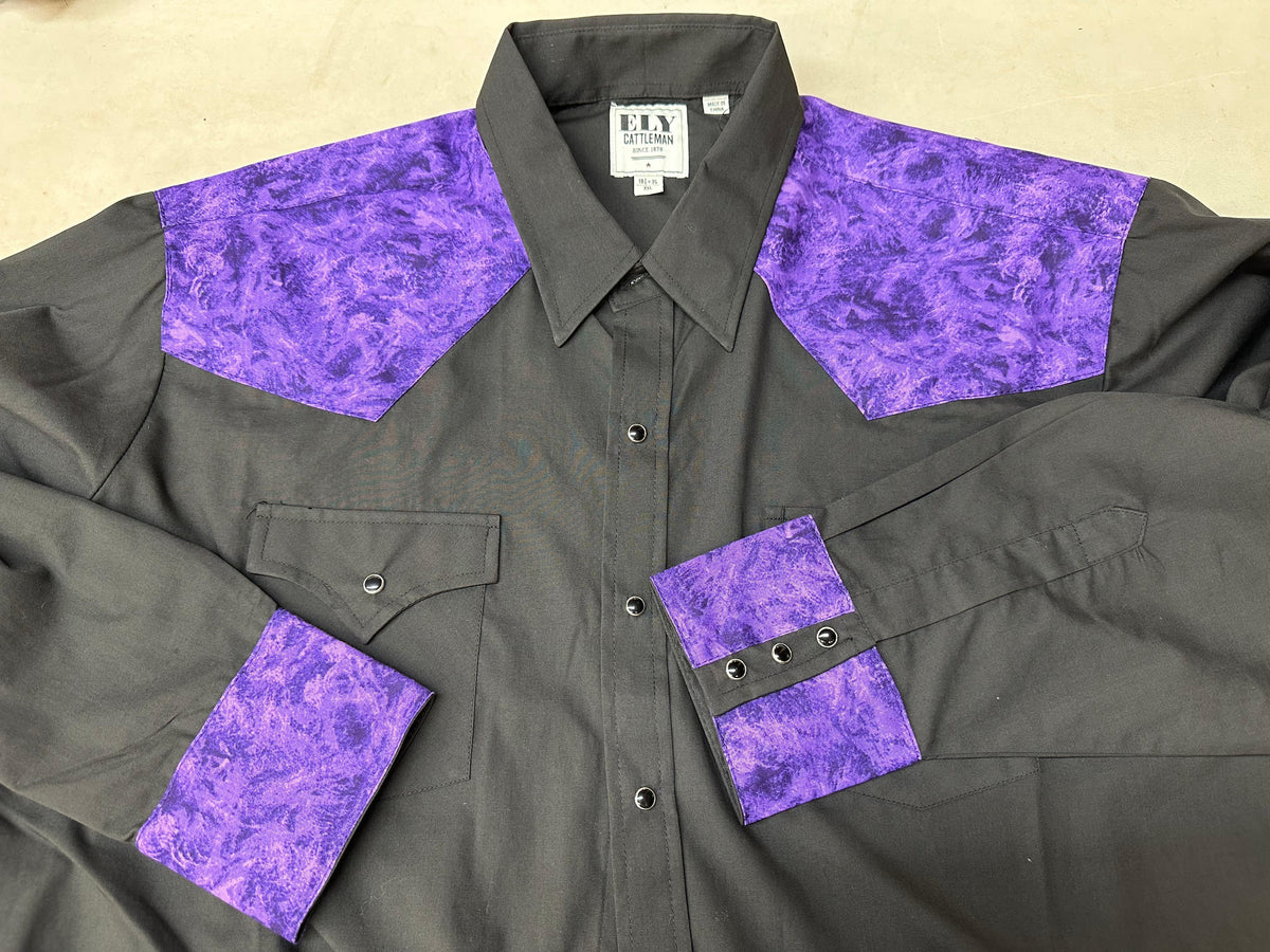 A men&#39;s cowboy shirt featuring a Ely Shirts MATCHING Print Yoke and/or Cuffs (shirt NOT included).