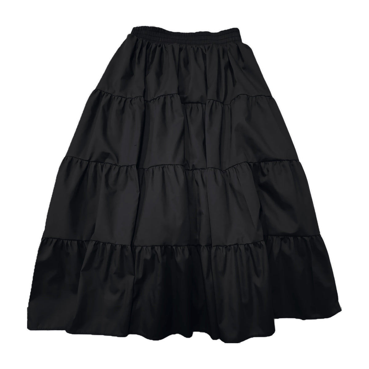 Basic 4 Tier Prairie Skirt in Black