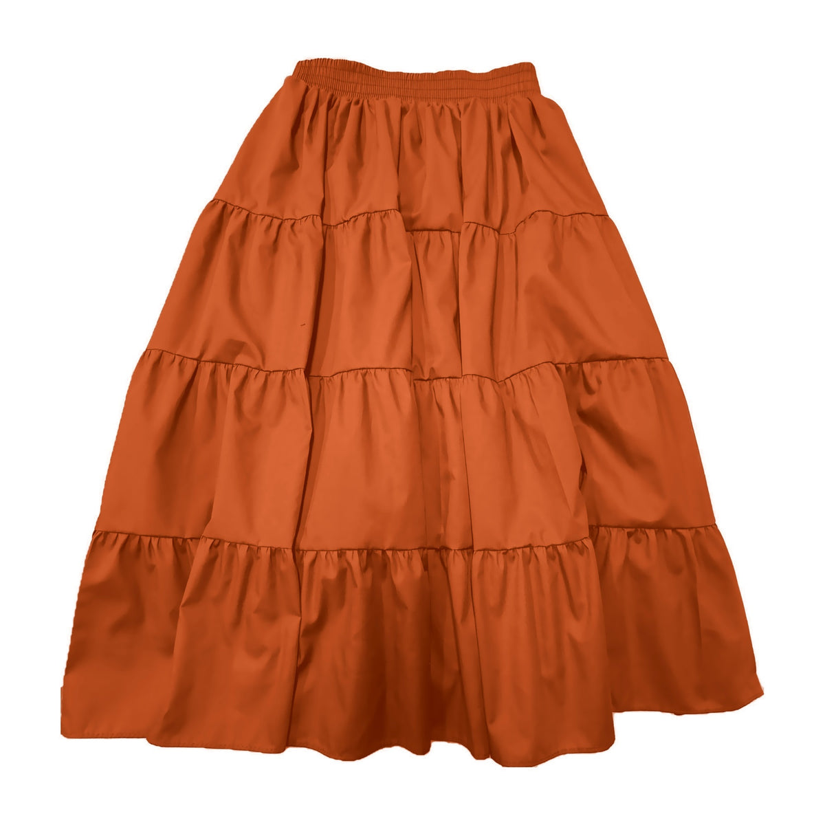 Basic 4 Tier Prairie Skirt in Orange