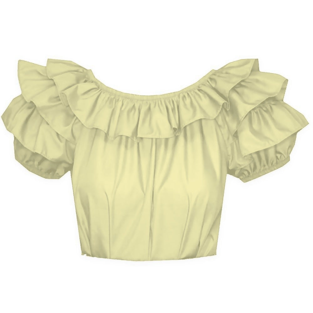 Triple Ruffle Blouse in Yellow