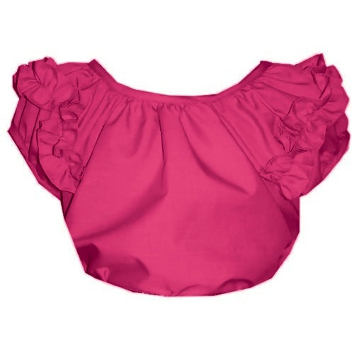 Childrens Ruffle Blouse in Fuchsia