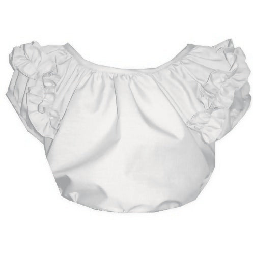 Childrens Ruffle Blouse in White