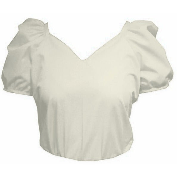 Sweetheart Neck Blouse in Beige
