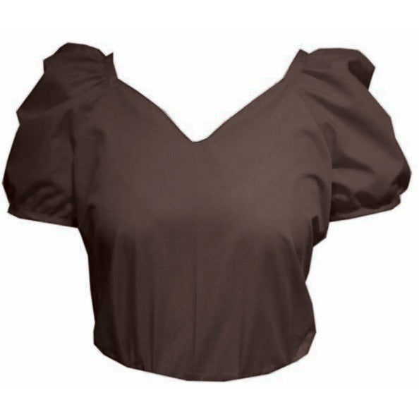 Sweetheart Neck Blouse in Brown