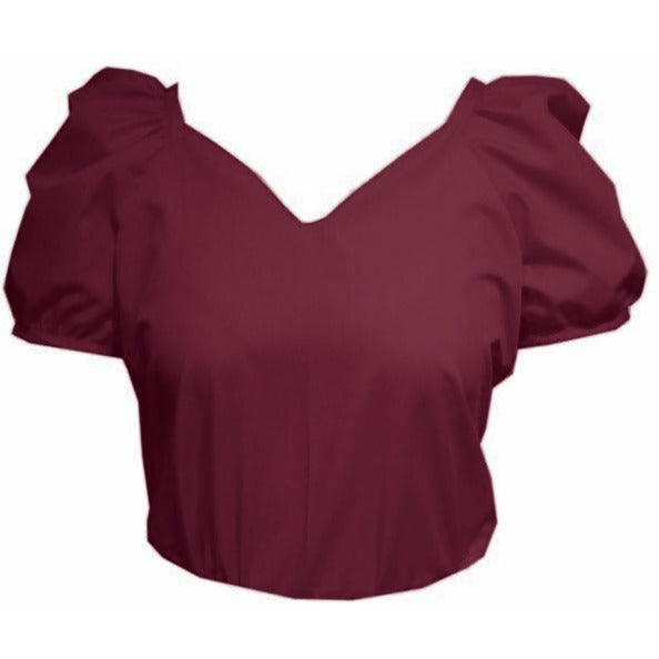 Sweetheart Neck Blouse in Burgundy