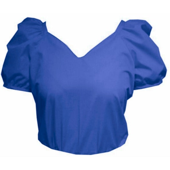 Sweetheart Neck Blouse in Royal