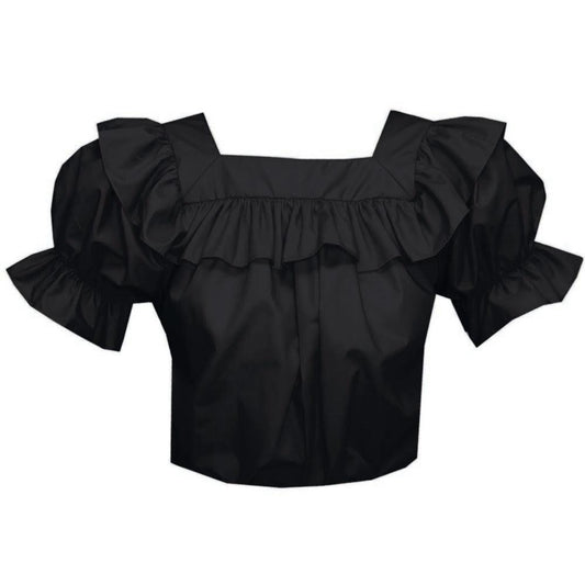 Square Neck Blouse in Black