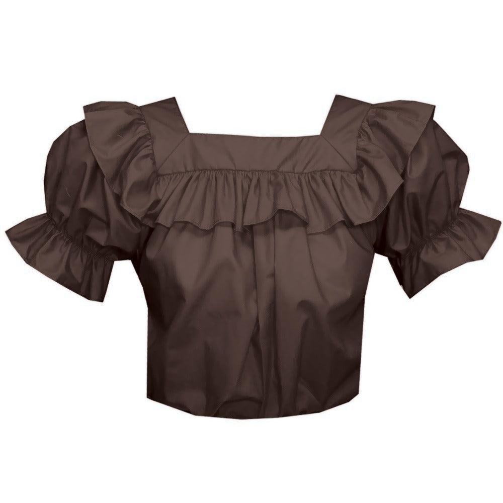 Square Neck Blouse in Brown