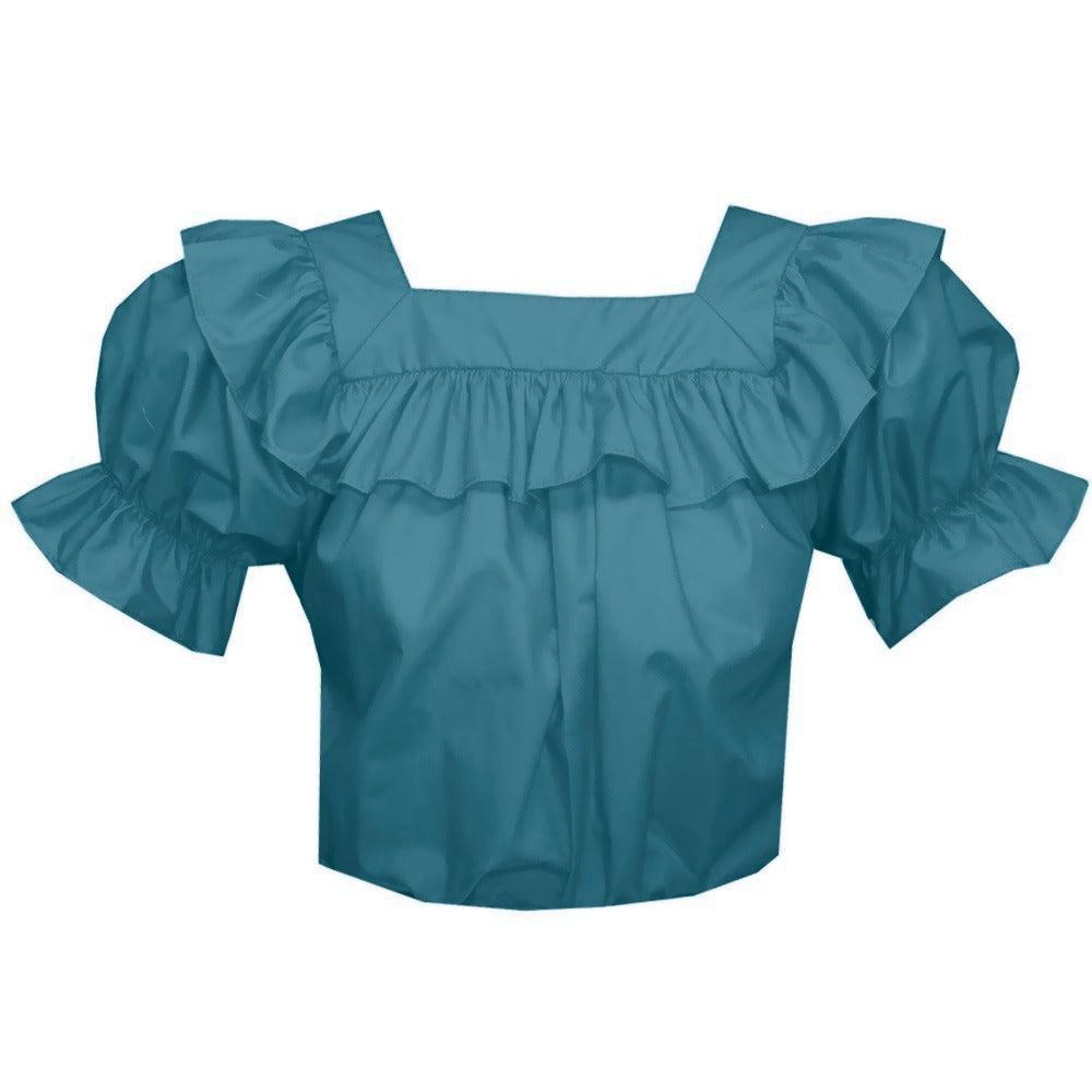 Square Neck Blouse in Jade