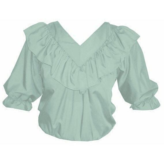 V Neck 3/4 Sleeve Blouse in Mint