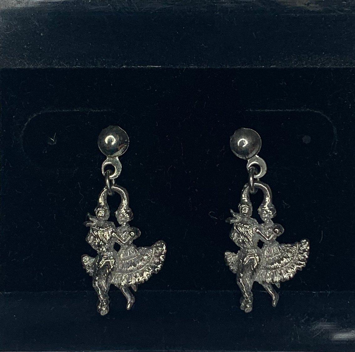 Silver Dangling Square Dancer Earrings, Jewelry - Square Up Fashions