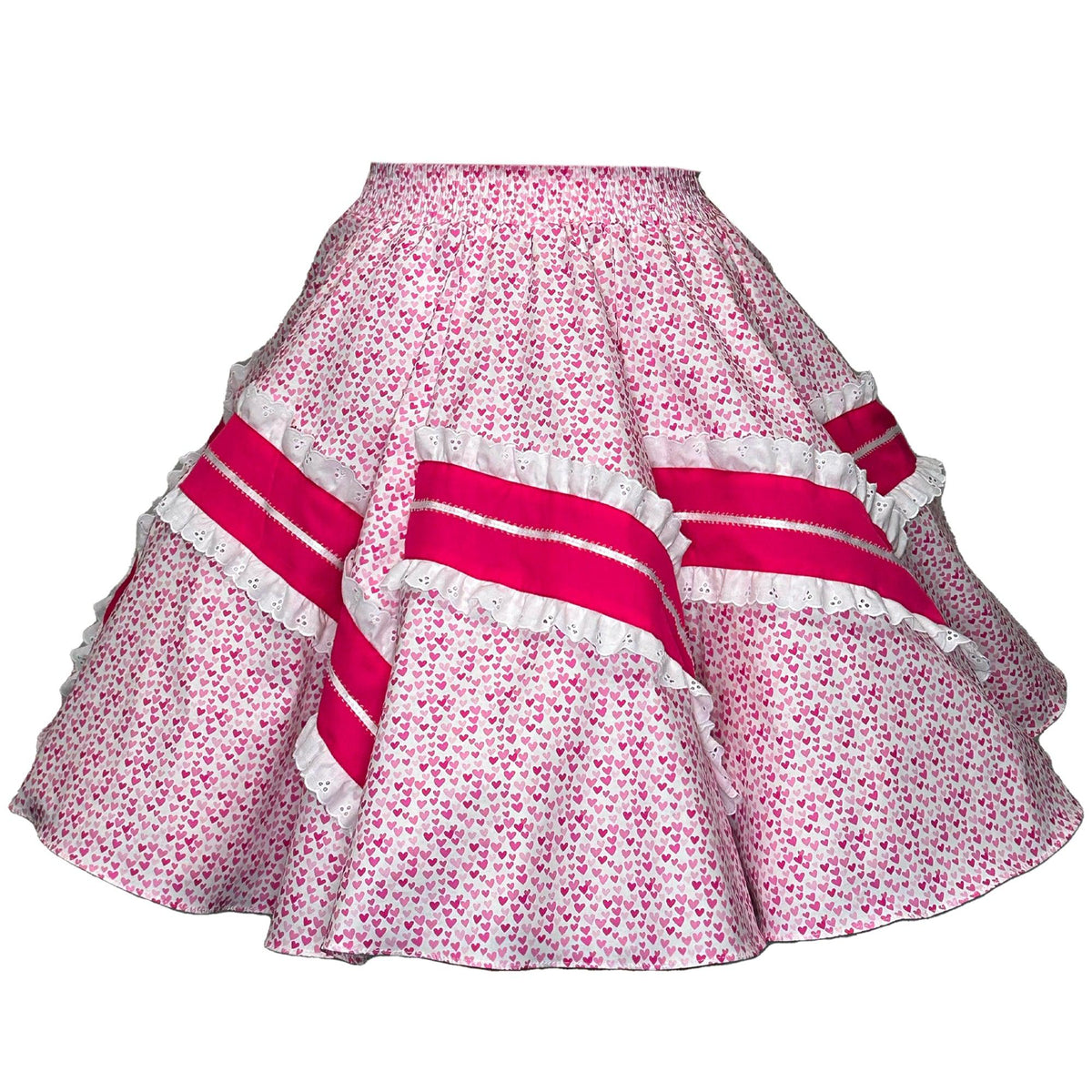 A Valentine&#39;s Square Dance Skirt from Square Up Fashions with ruffles.
