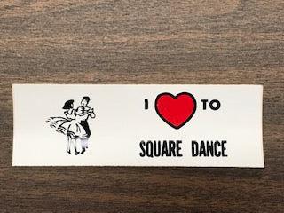 I love to Square Up Fashions square dance car sticker.