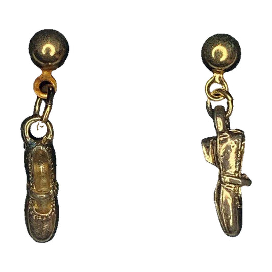Gold Dangle Square Dance Shoe Earrings, Jewelry - Square Up Fashions