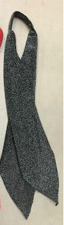 The CLEARANCE Glitter Poly Knit Scarf Tie by Square Up Fashions is a grey, textured accessory with a subtle sparkle, crafted from polyester knit fabric and displayed flat on a light surface.