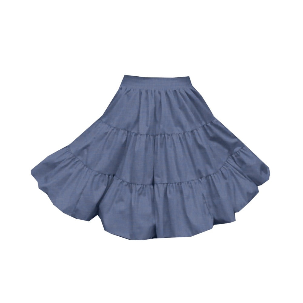 3 Tier Childrens Skirt in Chambray