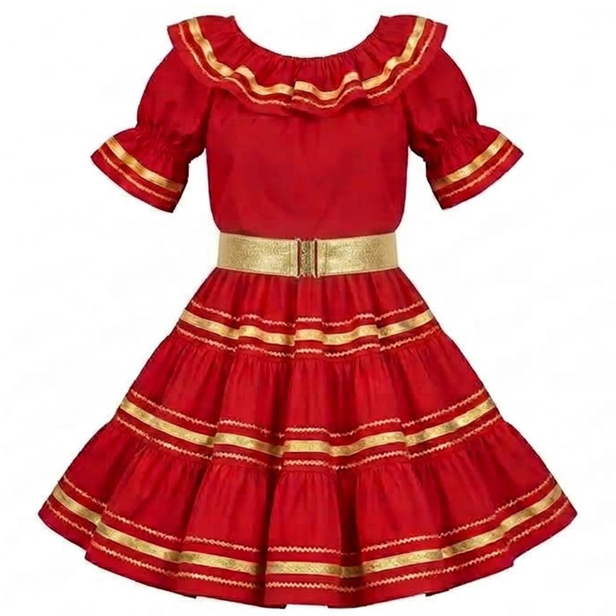 Metallic Square Dance Outfit (belt separate) – Red