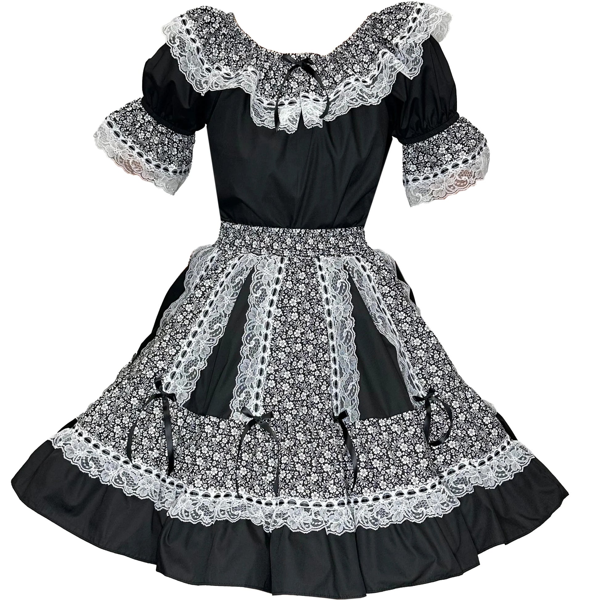 Black Elegant Ruffled Square Dance Outfit – Square Up Fashions