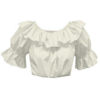 Scoop Neck Blouse in Beige