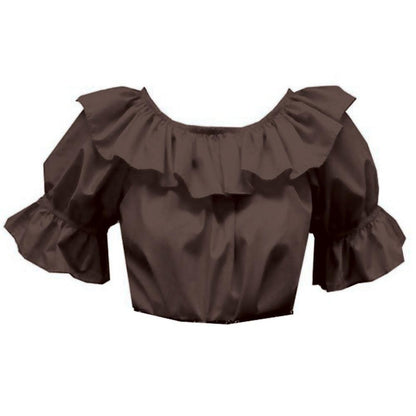 Scoop Neck Blouse in Brown