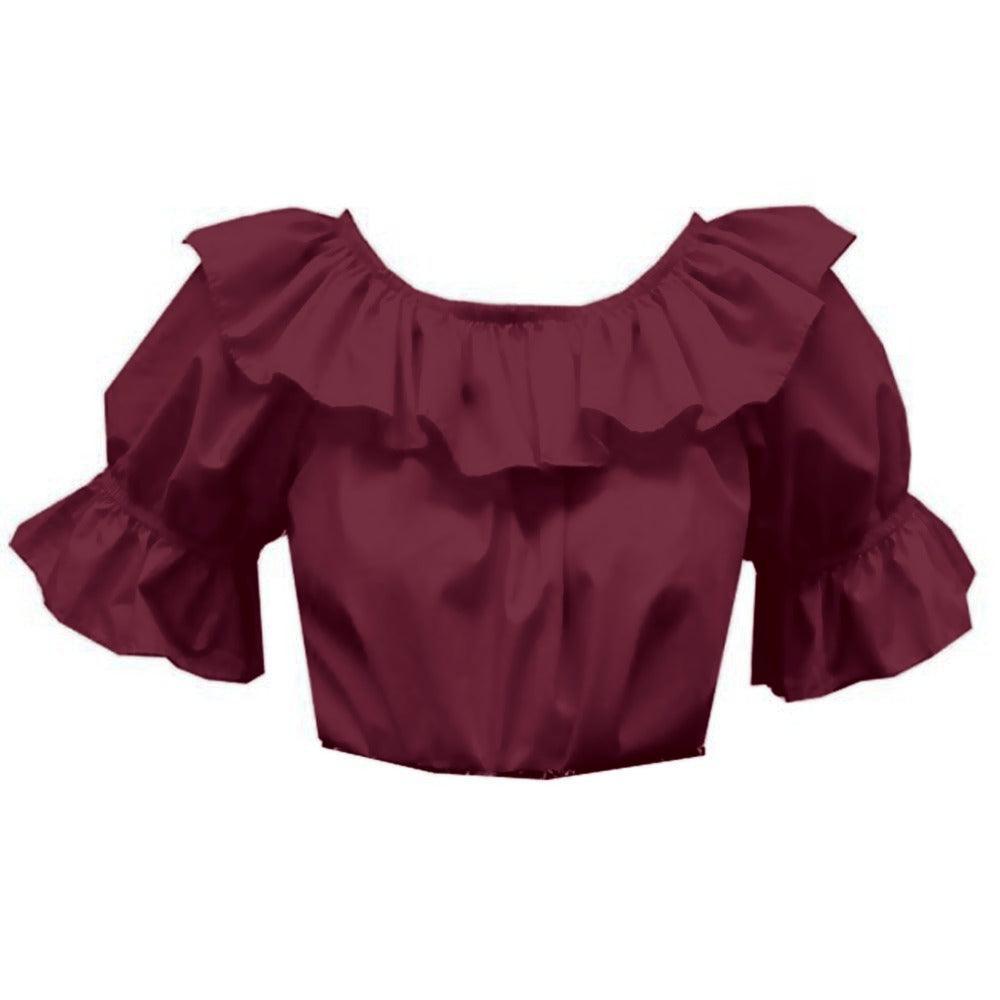Scoop Neck Blouse in Burgundy