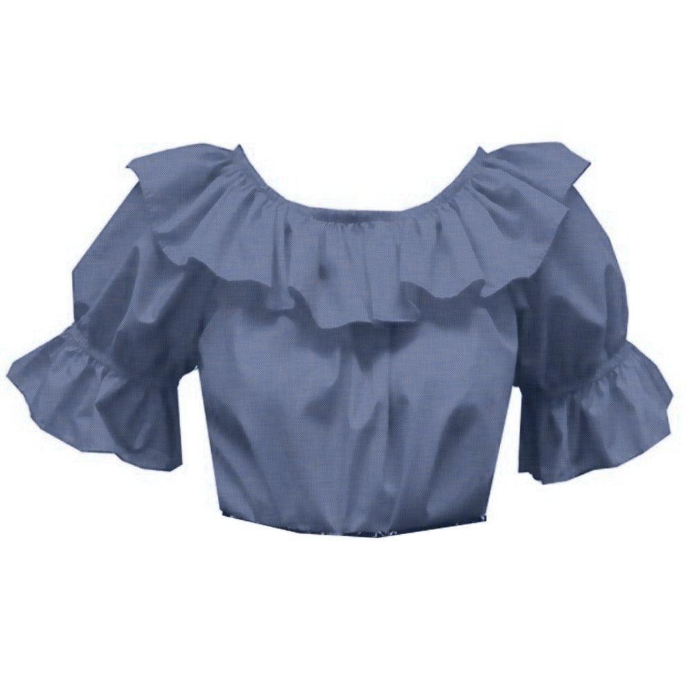 Scoop Neck Blouse in Chambray