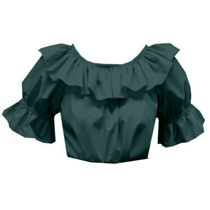 Scoop Neck Blouse in Hunter