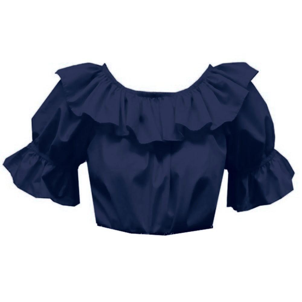 Scoop Neck Blouse in Navy
