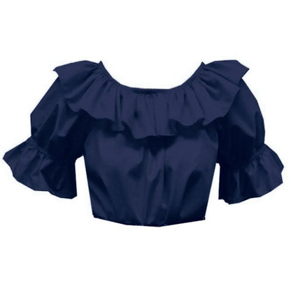 Scoop Neck Blouse in Navy