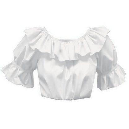 Scoop Neck Blouse in White