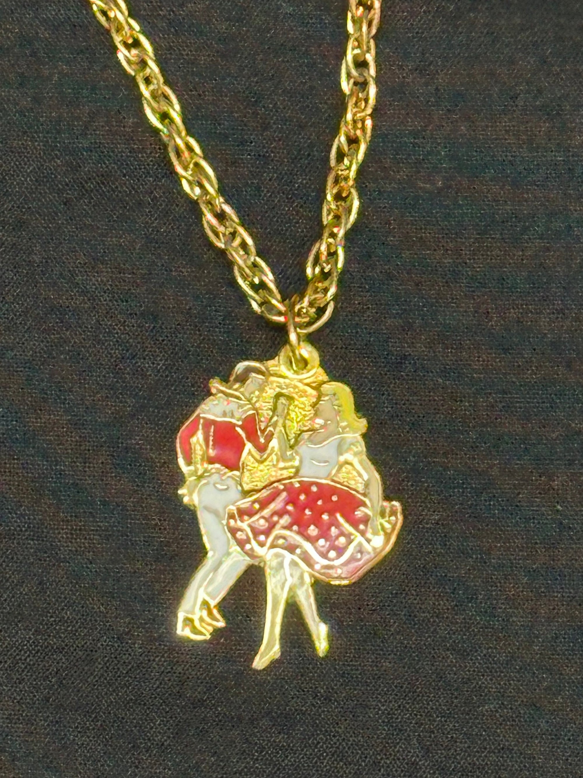 A Red and Yellow Square Dancers Necklace by Square Up Fashions.