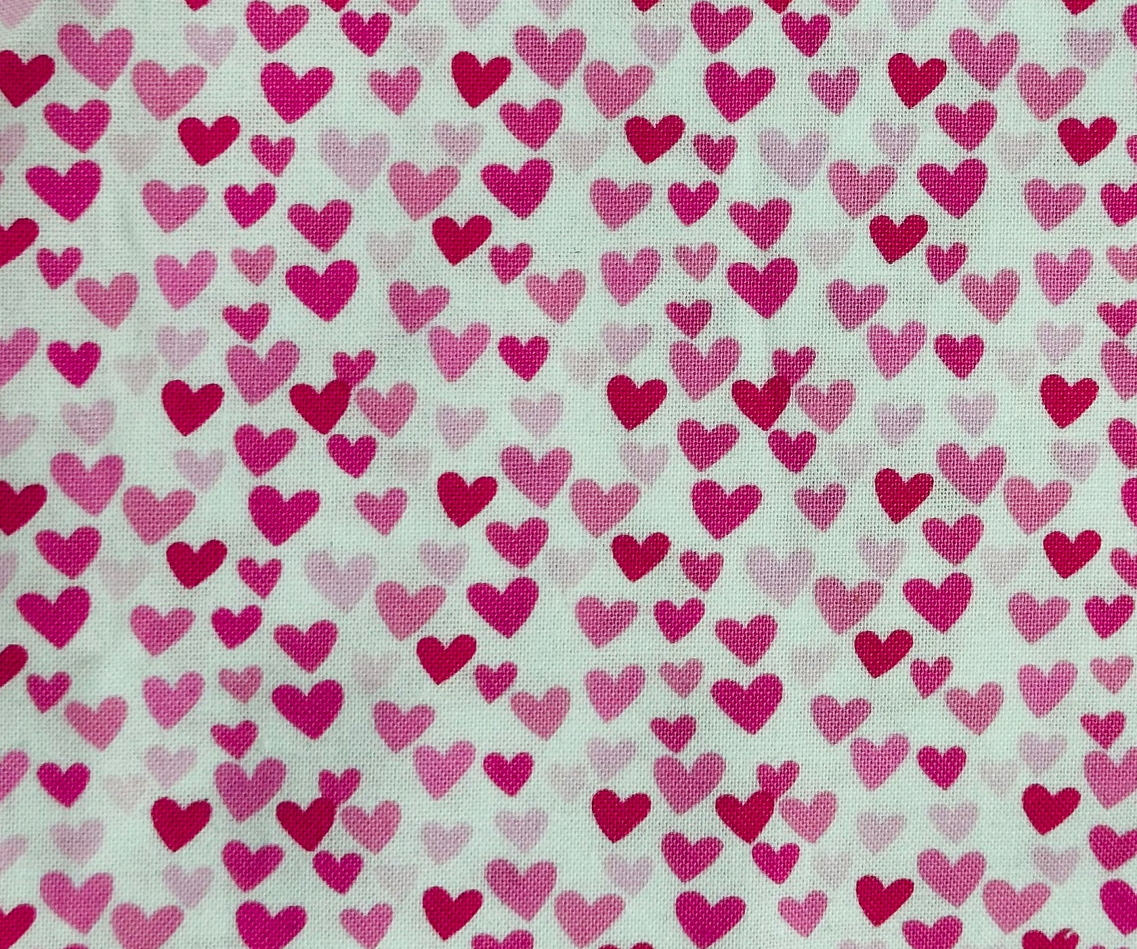 The XXL Valentine's Square Dance Skirt by Square Up Fashions showcases a crisp white base with a charming pattern of pink and red hearts in various sizes.