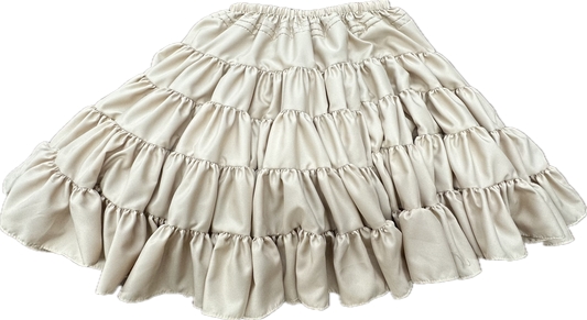 The DISCOUNTED Softer Poly-Liner Petticoat by Square Up Fashions, available in 3 colors, features a multi-tiered ruffle design and elastic waistband—perfect as an adjustable square dance slip for added volume and flair.