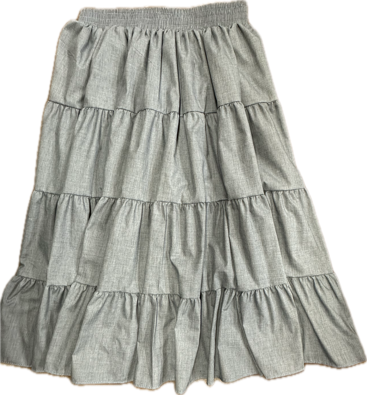 Four-tiered Basic 4 Tier Prairie Skirt on a plain background by Square Up Fashions.