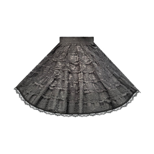 Small Black All Lace Seven-Tier