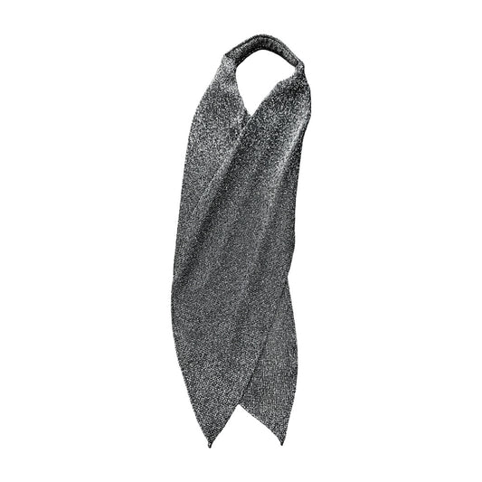 Black and silver glitter poly knit scarf tie