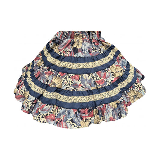 Small Tropical Navy and Beige Five-Tier