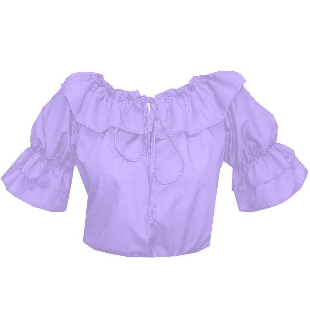 Faux Drawstring Blouse in Lilac