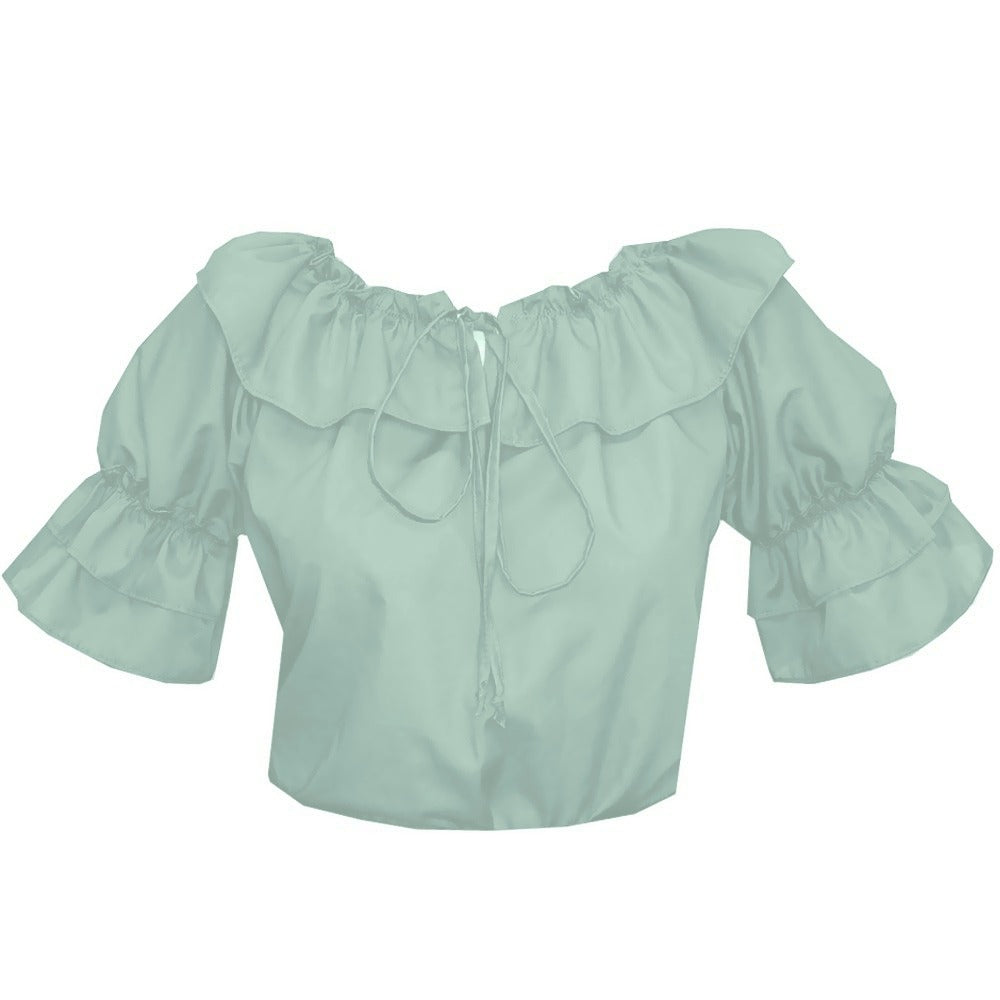Faux Drawstring Blouse in Mint