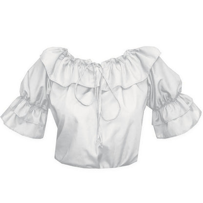 Faux Drawstring Blouse in White