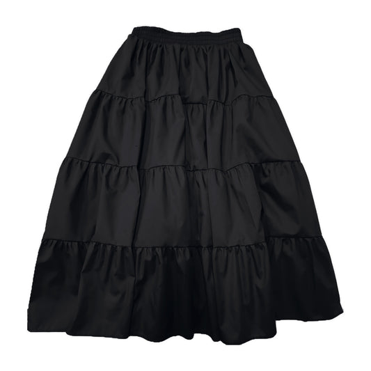 Basic 4 Tier Prairie Skirt in Black