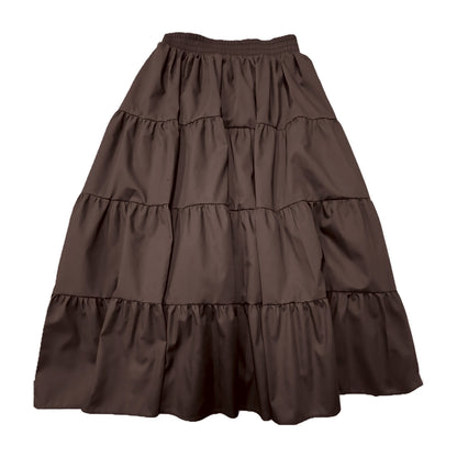 Basic 4 Tier Prairie Skirt in Brown