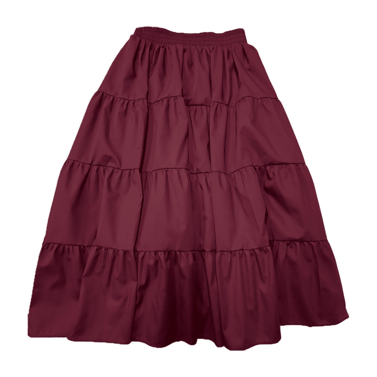 Basic 4 Tier Prairie Skirt in Burgundy