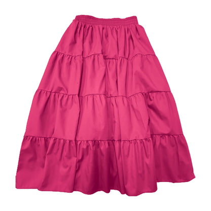 Basic 4 Tier Prairie Skirt in Fuchsia
