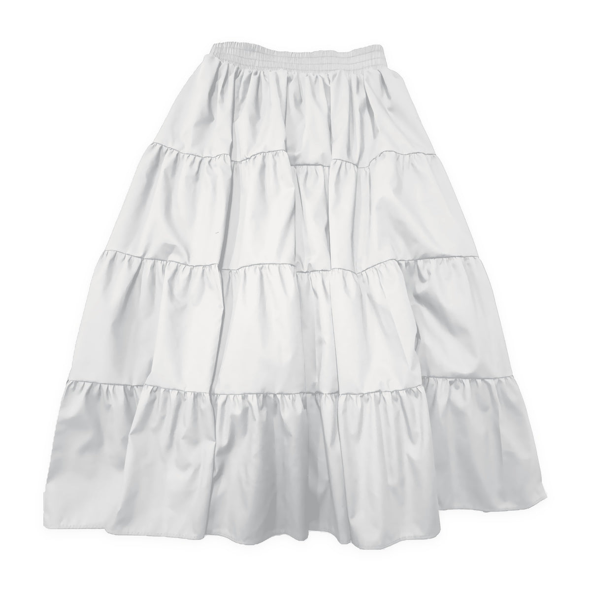 Basic 4 Tier Prairie Skirt in White
