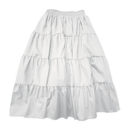 Basic 4 Tier Prairie Skirt in White