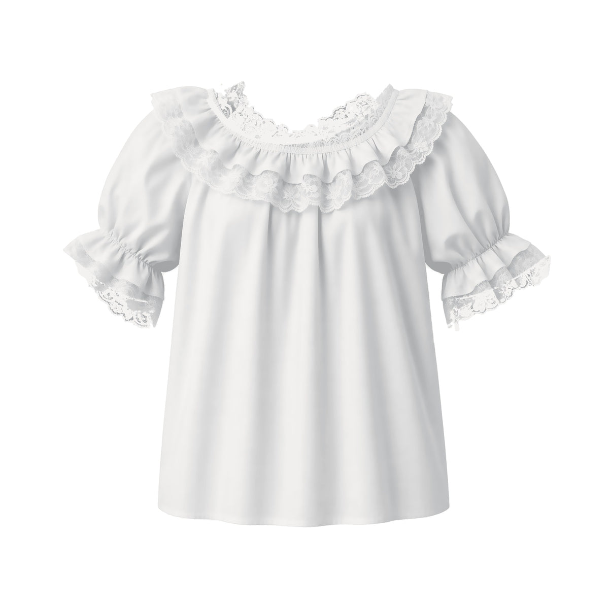 Basic Laced Blouse in White