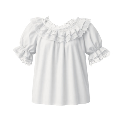 Basic Laced Blouse in White