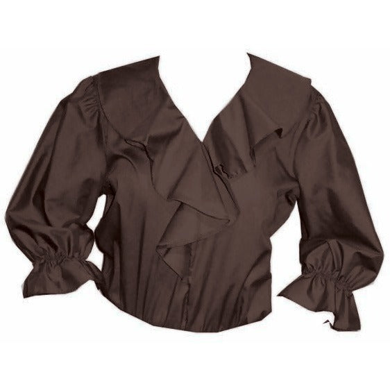 Shawl Collar Blouse in Brown